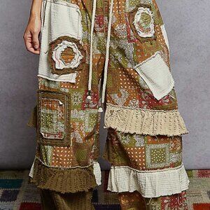 Q24 The Stacie Pol Brown Ruffle pants